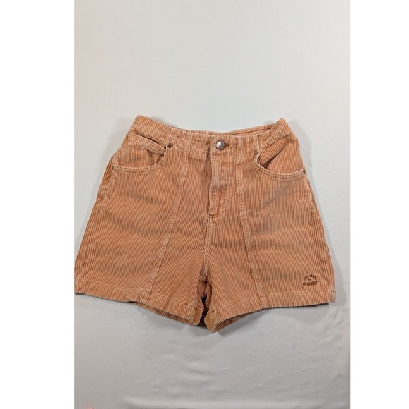 Billabong x Wrangler Pants - Billabong x Wrangler Womens Corduroy Shorts Peach High Waisted Size 28